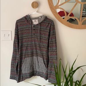 COPY - On The Byas Aztec Patterned Hoodie MENS LARGE